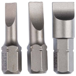 SET 3 EMBOUTS EXTRA DUR PLATS 0,6/0,8/1,2 25MM
