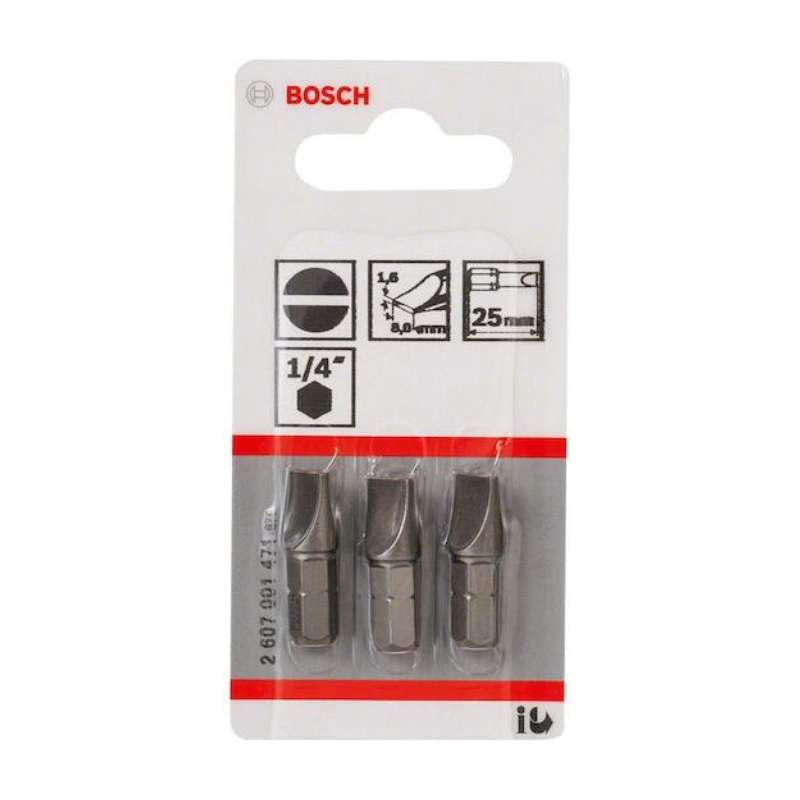 EMBOUT EXTRA DUR S1,6X8,0X25MM JEU DE 3