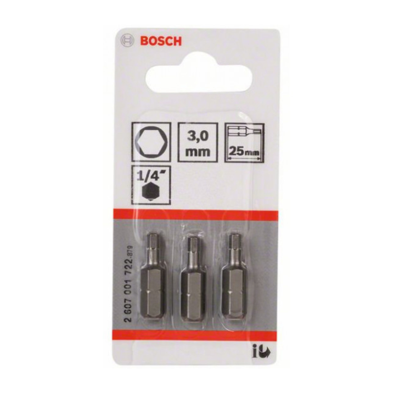 EMBOUTS XH 6 PANS 3,0MM 25 (3)    2607 001722