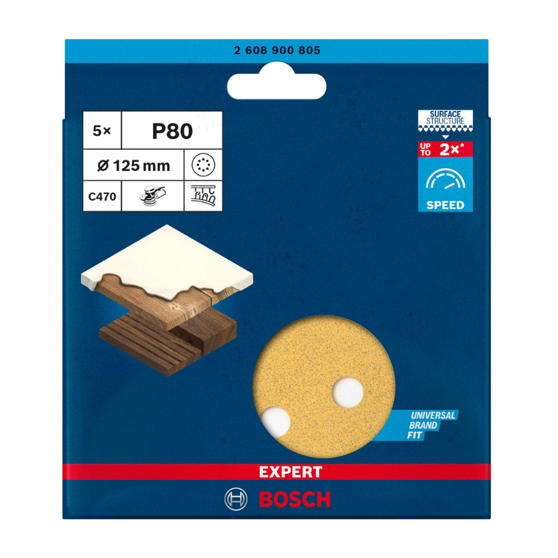 ABRASIF D.125 PEX125AE GRAIN  80  2608605642   2608 605069