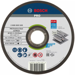 DISQUE TRONC. INOX PLAT 125X1,0    2608600549 (602221)