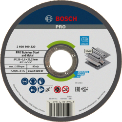 DISQUE TRONC. INOX  PLAT 125X1,6  2608 600220