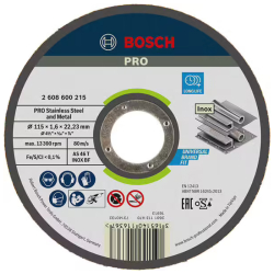 DISQUE TRONC INOX PLAT 115X1,6    2608 600215
