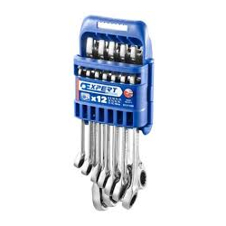 E111106   JEU DE 12 CLES MIXTES A CLIQUET SUR RACK E111106