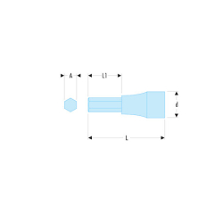 STM.17                        DOUILLE TOURNEVIS 1/2' 6PANS 17MM